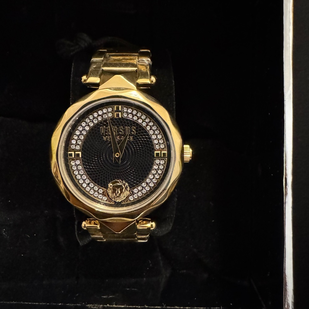Versus Versace Gold and Black Timepiece